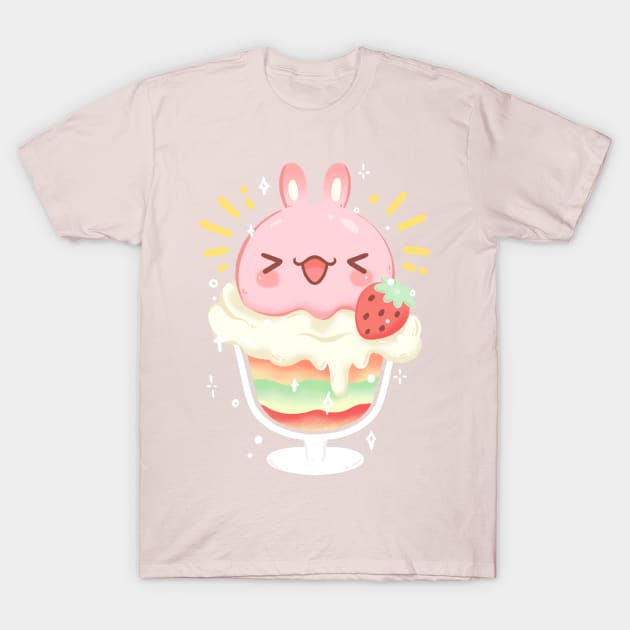 Rabbit Parfait T-Shirt by BiillustrationID